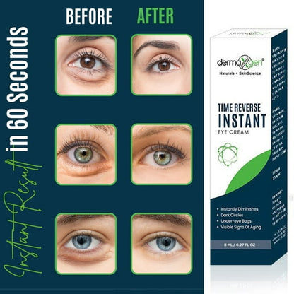 Dermaxgen  INSTANT EYEBAG REMOVER - TIME REVERSE- Visibly Reduce Under-Eye Bags, Wrinkles, Dark Circles, Fine Lines & Crow's Feet Instantly