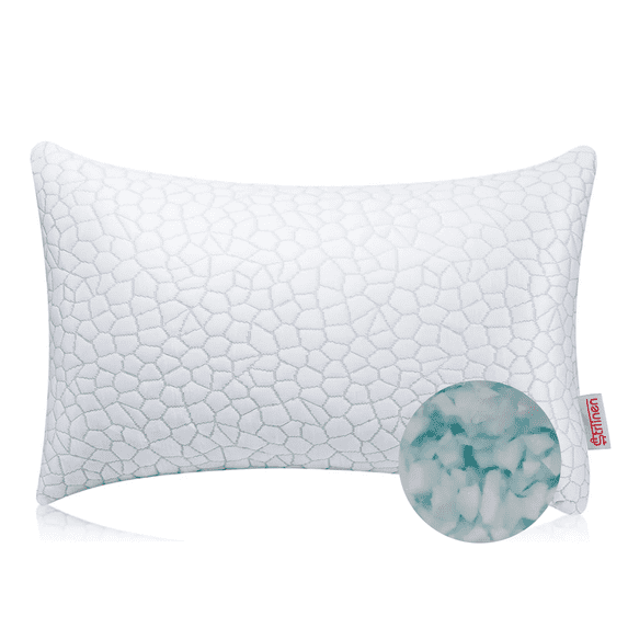 Strlinen Cooling Pillows for Sleeping, Shredded Memory Foam Bed Pillows Queen Size, Supportive Gel Pillow for Hot Sleepers Cool Pillow for Side Back and Stomach Sleepers, Cold Pillow Set of 1