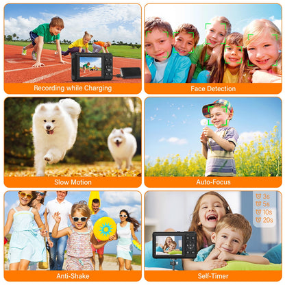 MARVUE Digital Camera 5K UHD 72MP Vlogging Camera, Autofocus Compact Camera with 16X Digital Zoom, Point and Shoot Digital Camera - Black